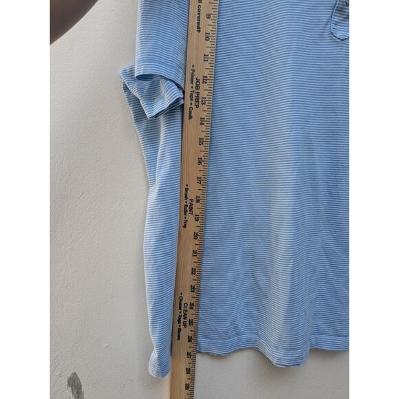 Vineyard Vines Island Men's Polo Shirt Blue Striped Pima Cotton GOLF Beach XL - Picture 7 of 10